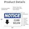 Signmission Curb Below (Down Arrow) Sign With Symbol, 24 in W x Rectangle, Vinyl Decal OS-2PACK-NS-D-1824-L-10859 - alternate 3